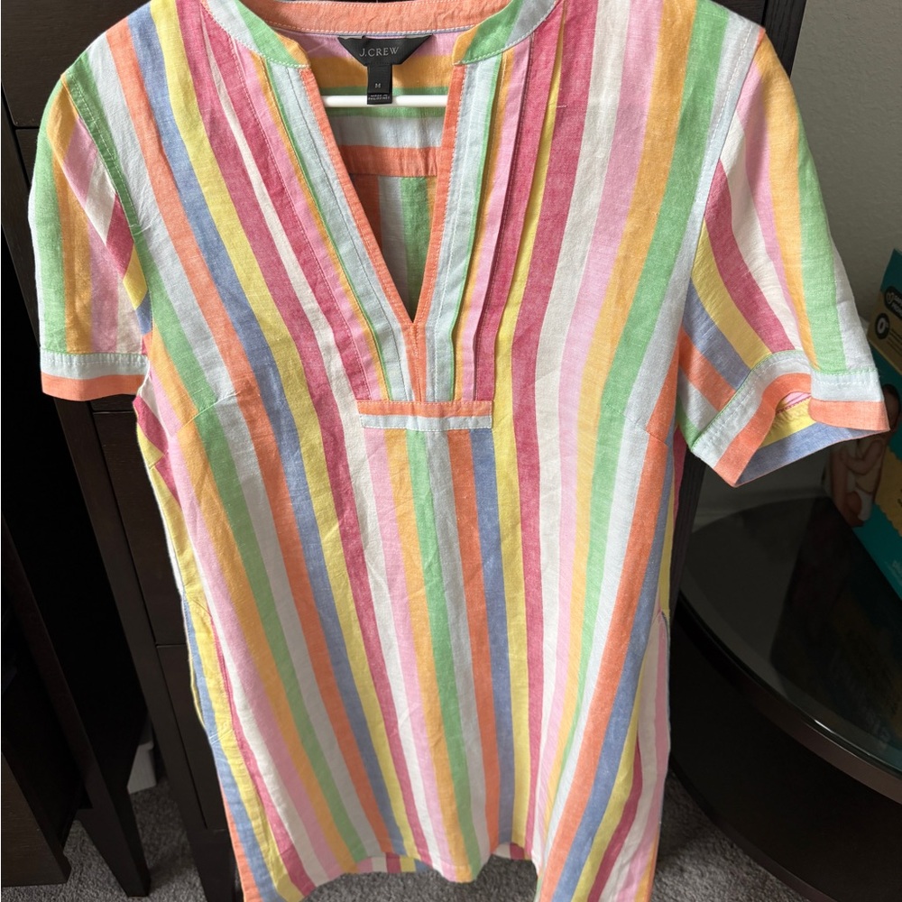 J. Crew Medium Striped Multicolor linen dress